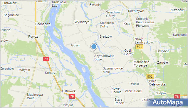 mapa Szymanowice Duże, Szymanowice Duże na mapie Targeo